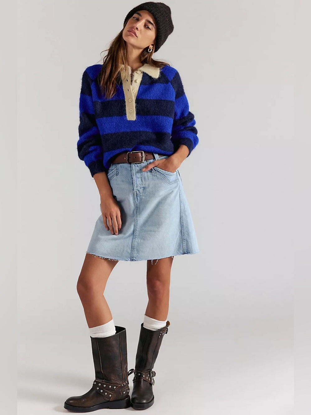 Free People Suzy Denim Midi Skirt